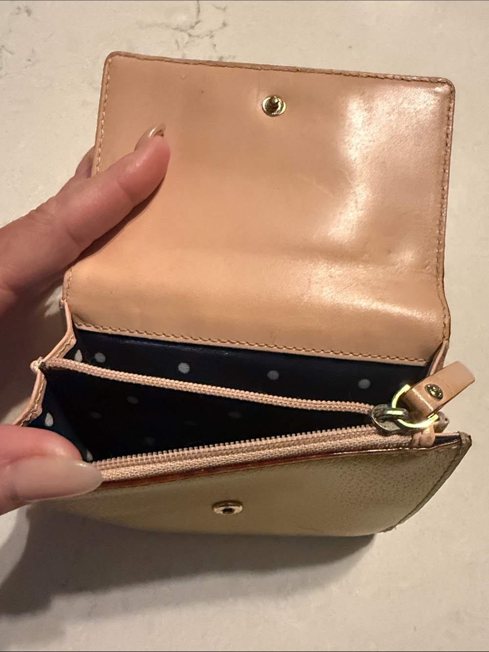 kate spade Mustard Yellow Pebbled Leather Small Wallet with Logo Plate - Picture 2 of 3
